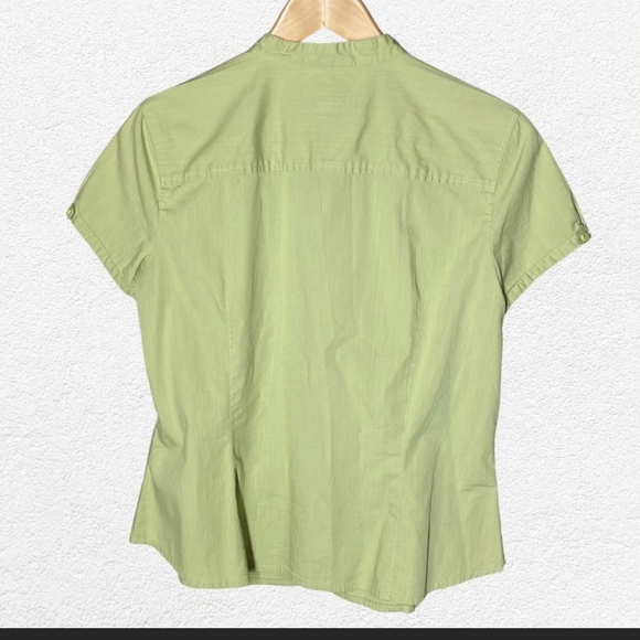 Vintage Talbots Petite Shirt Dainty Top Button-Up Women's Stretch Size M - Picture 3 of 4